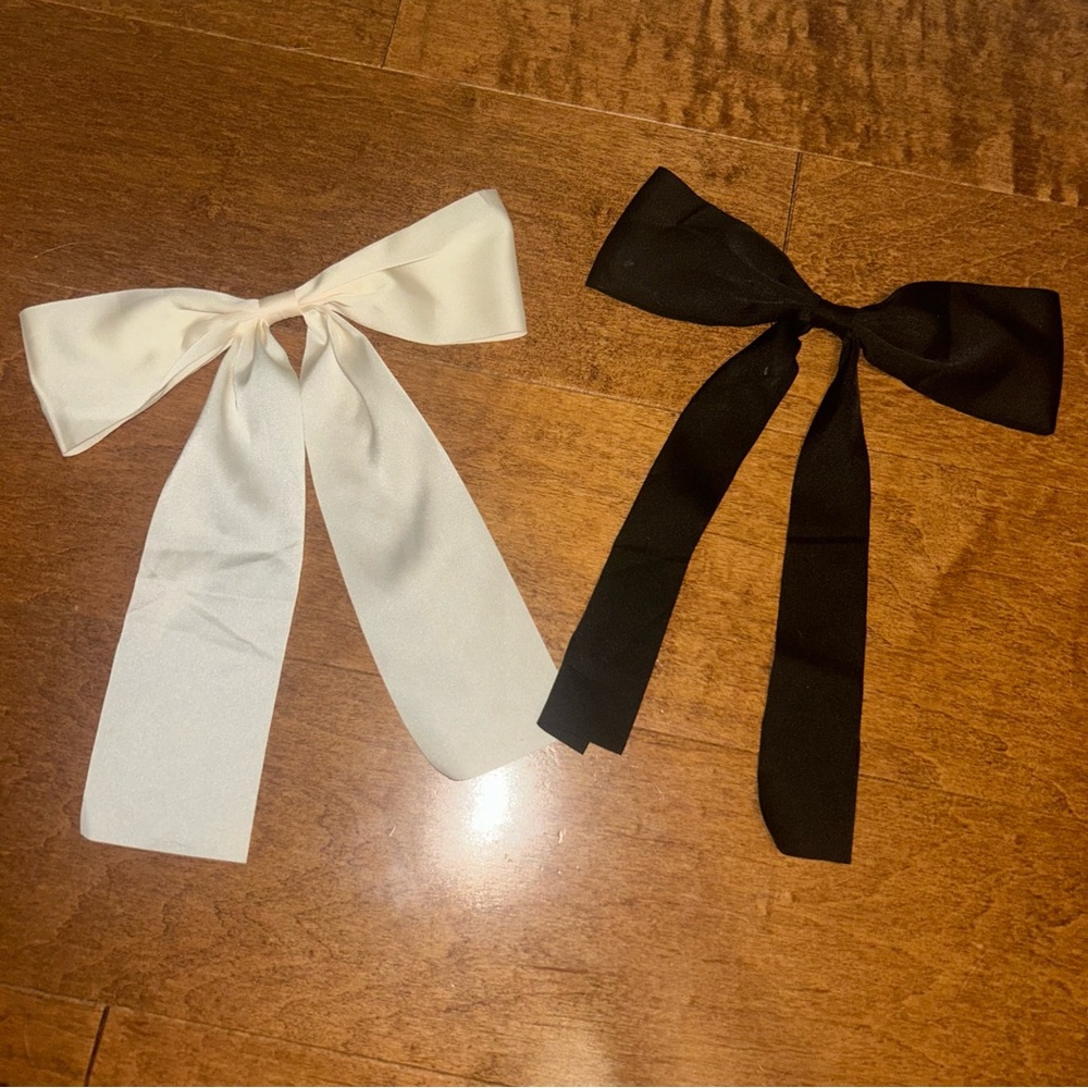 Black and white ribbon bows